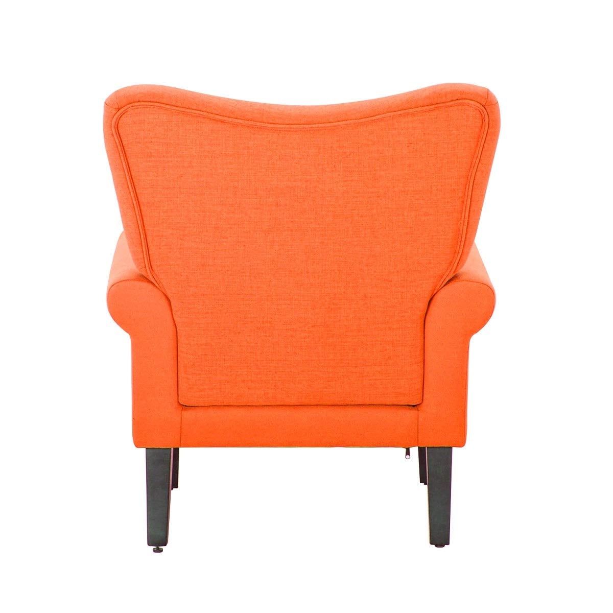 Erommy Fauteuil d'appoint moderne, fauteuil à dossier haut, canapé simple recouvert de tissu avec boutons et pieds en bois pour salon