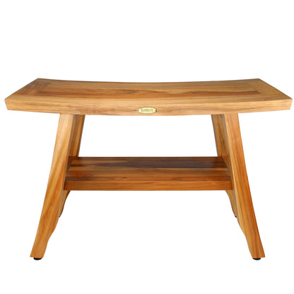 EcoDecors Banc de douche en teck de 71 cm, banc en bois, banc de salle de bain, banc en teck pour salle de bain, tabouret de douche en teck, siège de douche en teck