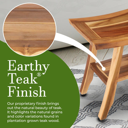 EcoDecors, Banc, Tabouret de Douche, Assise de Douche, Chaise de Douche pour Intérieur de Douche, Petit Banc, Banc de Douche en Teck, Repose-Pieds de Douche