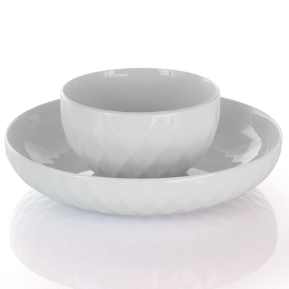 Service de table en grès Elama Sienna, 18 pièces, blanc