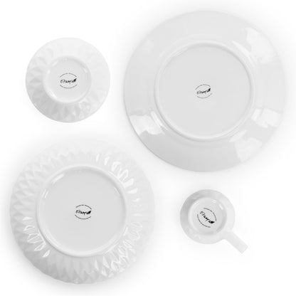 Service de table en grès Elama Sienna, 18 pièces, blanc