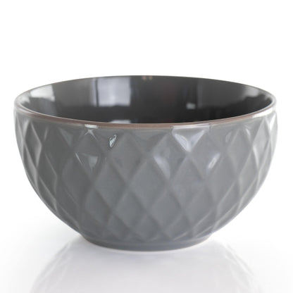 Service de table Elama Tahitian Diamond en grès, 16 pièces, couleur ardoise