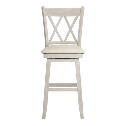 Tabouret de bar pivotant en bois avec dossier double X Eleanor de iNSPIRE Q Classic