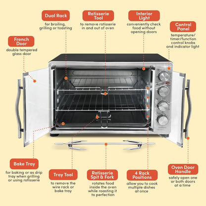 Four à double porte Elite Platinum avec broche rotative et convection