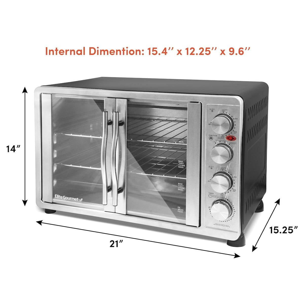 Four à double porte Elite Platinum avec broche rotative et convection