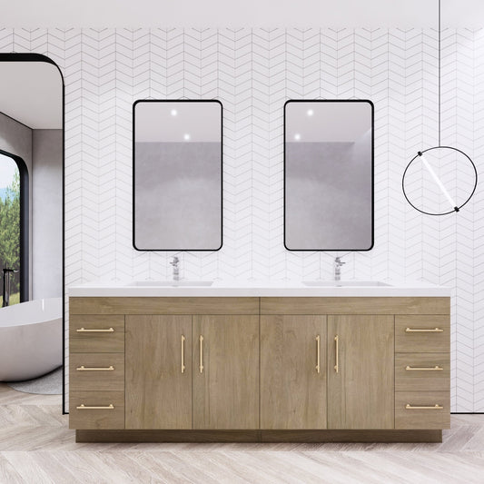 Meuble-lavabo Eliza de 72 pouces à poser au sol avec double lavabo