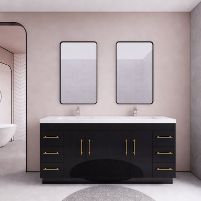 Meuble-lavabo Eliza de 72 pouces à poser au sol avec double lavabo