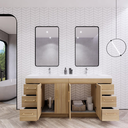 Meuble-lavabo Eliza de 72 pouces à poser au sol avec double lavabo