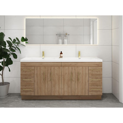 Meuble-lavabo Eliza de 72 pouces à poser au sol avec double lavabo
