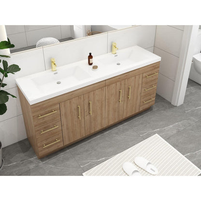 Meuble-lavabo Eliza de 72 pouces à poser au sol avec double lavabo