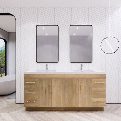 Meuble-lavabo Eliza de 72 pouces à poser au sol avec double lavabo
