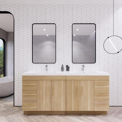 Meuble-lavabo Eliza de 72 pouces à poser au sol avec double lavabo