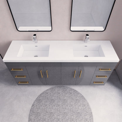 Meuble-lavabo Eliza de 72 pouces à poser au sol avec double lavabo