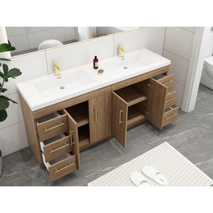 Meuble-lavabo Eliza de 72 pouces à poser au sol avec double lavabo