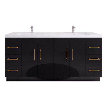 Meuble-lavabo Eliza de 72 pouces à poser au sol avec double lavabo