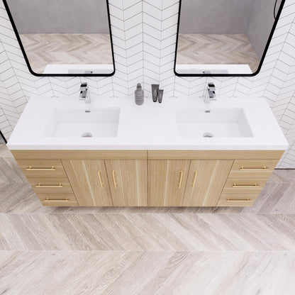 Meuble-lavabo Eliza de 72 pouces à poser au sol avec double lavabo