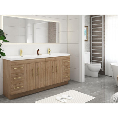 Meuble-lavabo Eliza de 72 pouces à poser au sol avec double lavabo