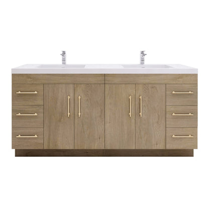 Meuble-lavabo Eliza de 72 pouces à poser au sol avec double lavabo