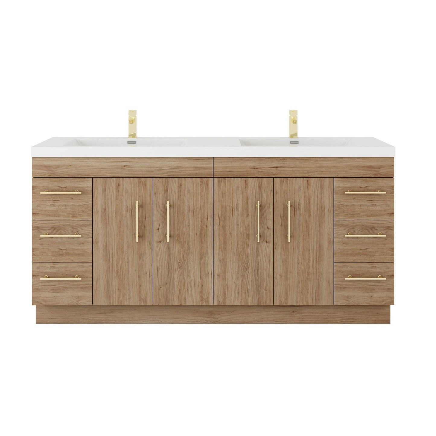 Meuble-lavabo Eliza de 72 pouces à poser au sol avec double lavabo