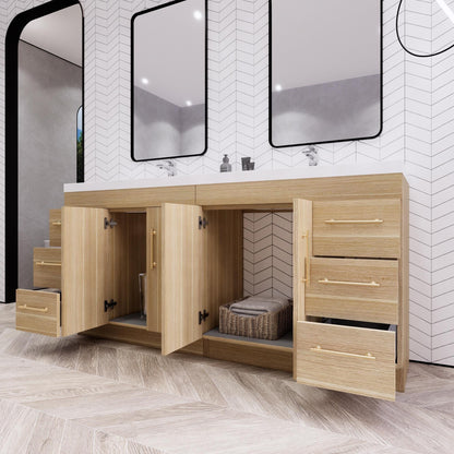 Meuble-lavabo Eliza de 72 pouces à poser au sol avec double lavabo