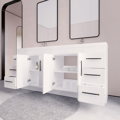 Meuble-lavabo Eliza de 72 pouces à poser au sol avec double lavabo