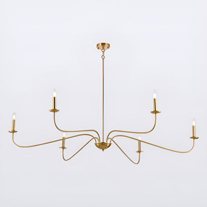 Luminaire classique français minimaliste à 6 lumières avec éclairage de type bougie
