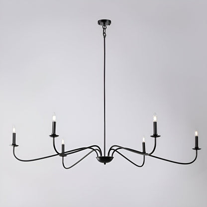 Luminaire classique français minimaliste à 6 lumières avec éclairage de type bougie