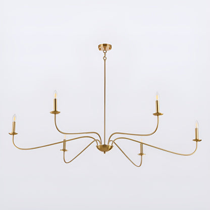 Luminaire classique français minimaliste à 6 lumières avec éclairage de type bougie