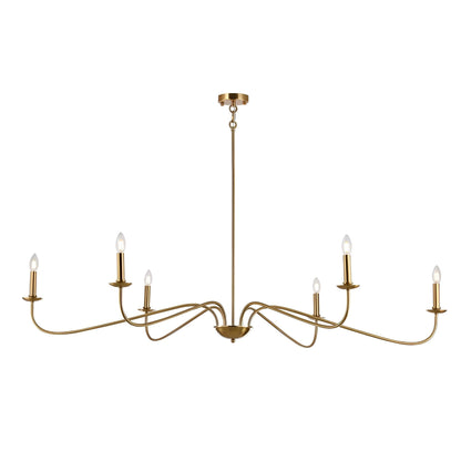 Luminaire classique français minimaliste à 6 lumières avec éclairage de type bougie