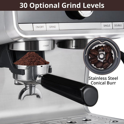 Machine à café expresso, avec broyeur, réservoir d'eau de 2,8 L