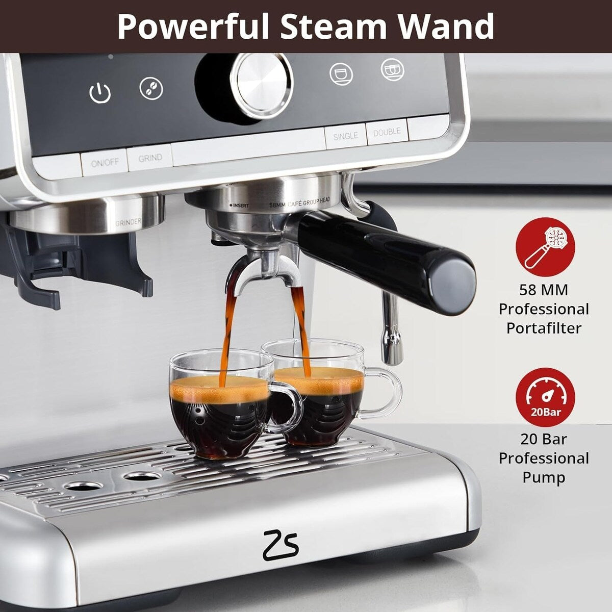 Machine à café expresso, avec broyeur, réservoir d'eau de 2,8 L