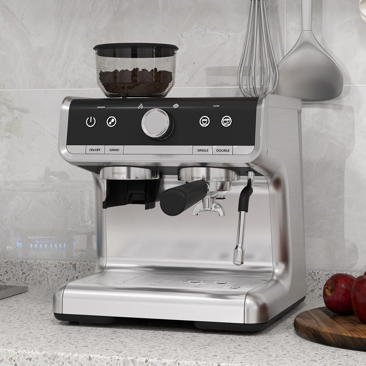 Machine à café expresso, avec broyeur, réservoir d'eau de 2,8 L