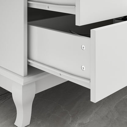 Commode de chambre à coucher double de 135 cm de large avec tiroirs de rangement
