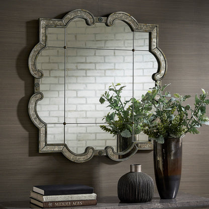 Miroir mural à carreaux argent antique Fantina par iNSPIRE Q Classic