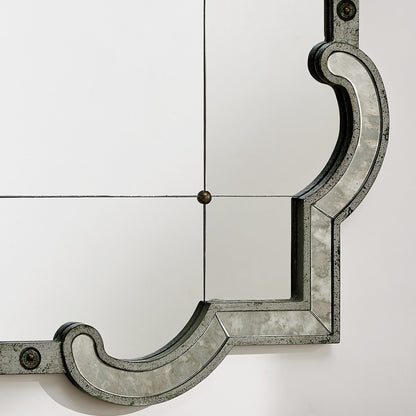 Miroir mural à carreaux argent antique Fantina par iNSPIRE Q Classic