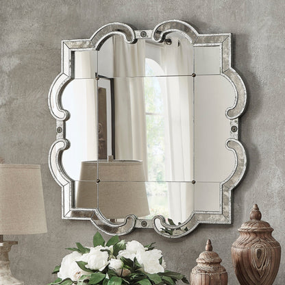 Miroir mural à carreaux argent antique Fantina par iNSPIRE Q Classic