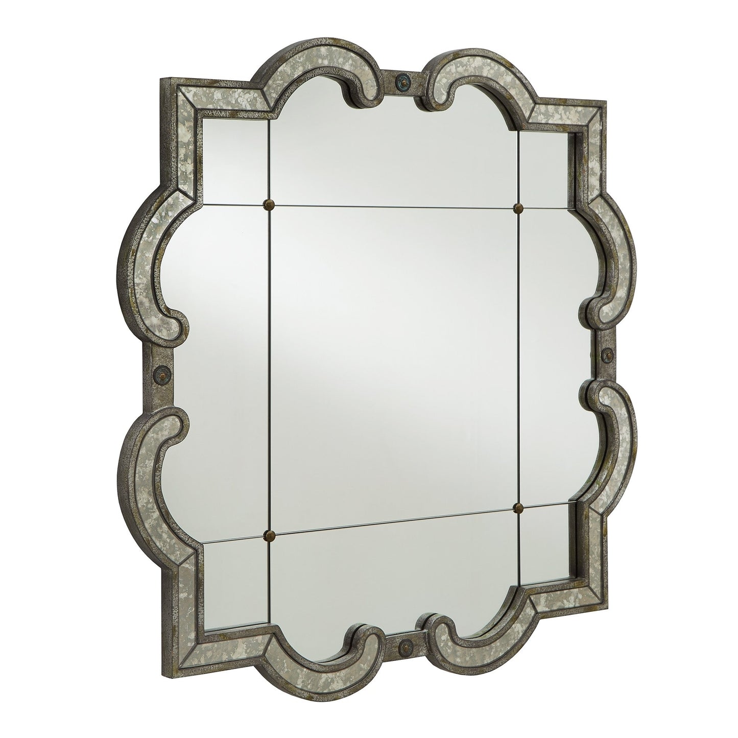 Miroir mural à carreaux argent antique Fantina par iNSPIRE Q Classic