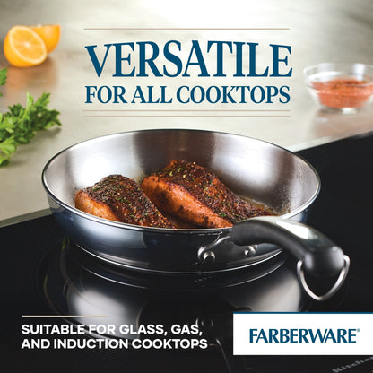 Ensemble de casseroles et poêles en acier inoxydable Brilliance de Farberware, 10 pièces