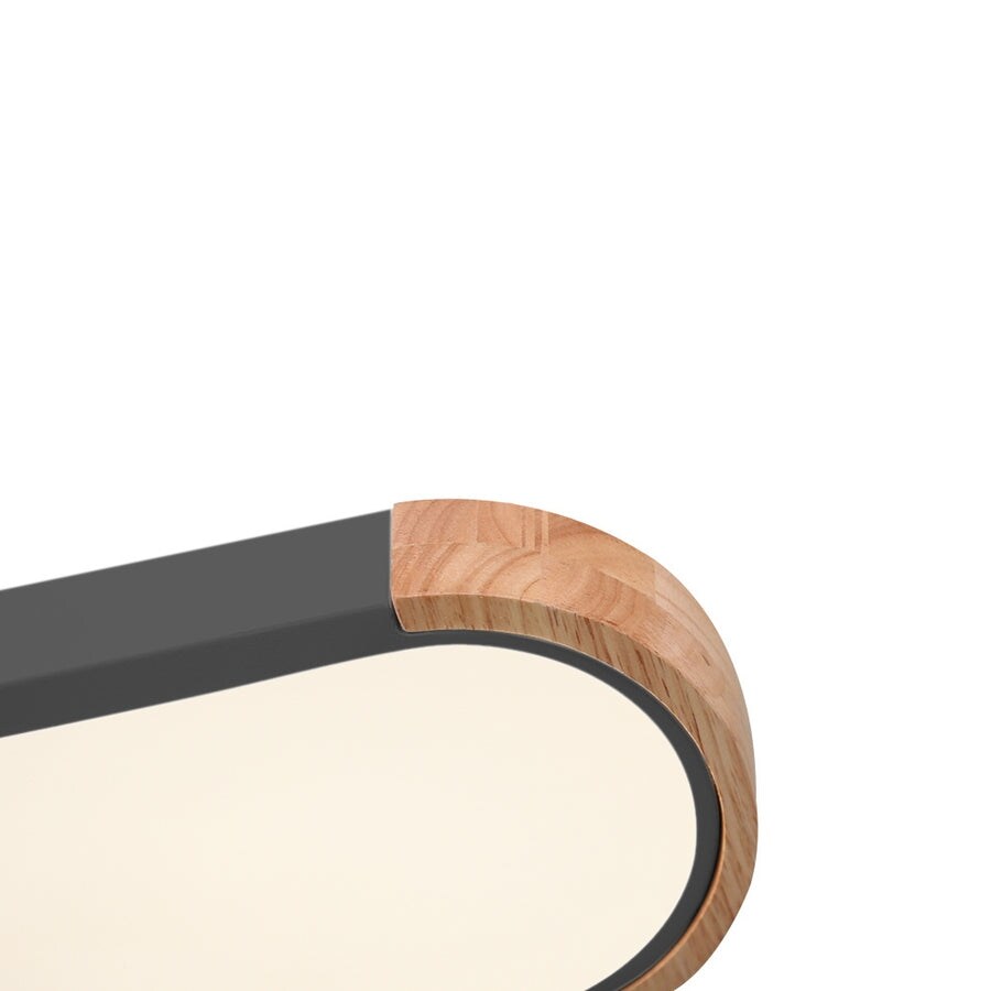 Éclairage encastré LED ovale allongé en bois style farmhouse, à intensité variable - 37 3000k/6000k