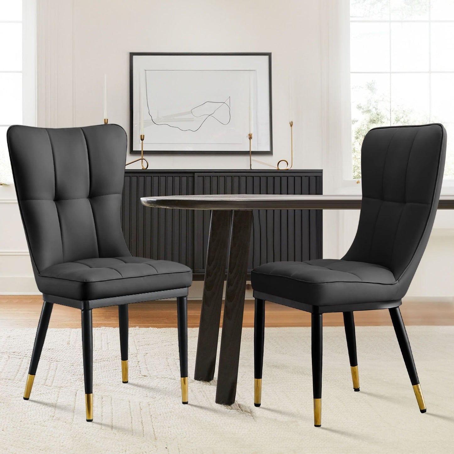 Lot de 2/4 chaises de salle à manger recouvertes de simili cuir