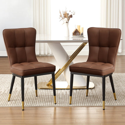 Lot de 2/4 chaises de salle à manger recouvertes de simili cuir
