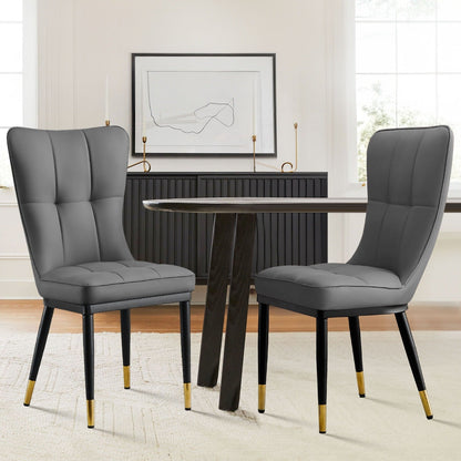 Lot de 2/4 chaises de salle à manger recouvertes de simili cuir