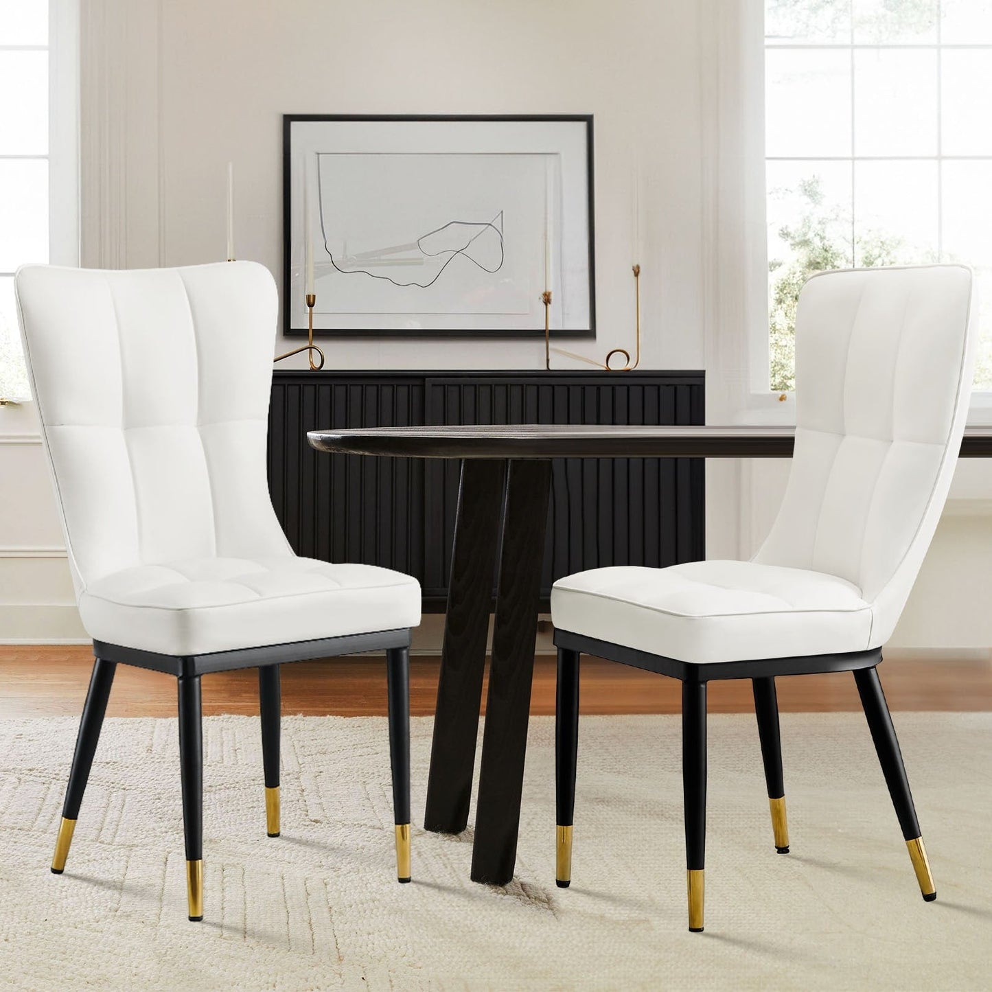 Lot de 2/4 chaises de salle à manger recouvertes de simili cuir
