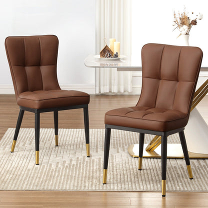 Lot de 2/4 chaises de salle à manger recouvertes de simili cuir