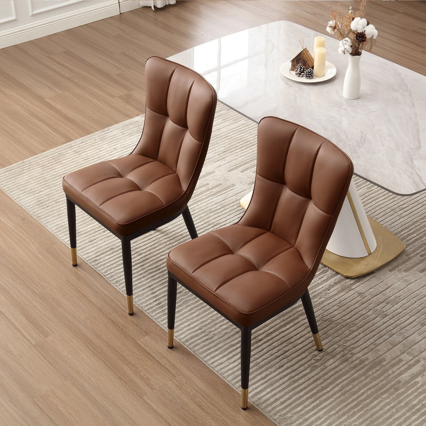 Lot de 2/4 chaises de salle à manger recouvertes de simili cuir