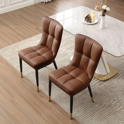 Lot de 2/4 chaises de salle à manger recouvertes de simili cuir