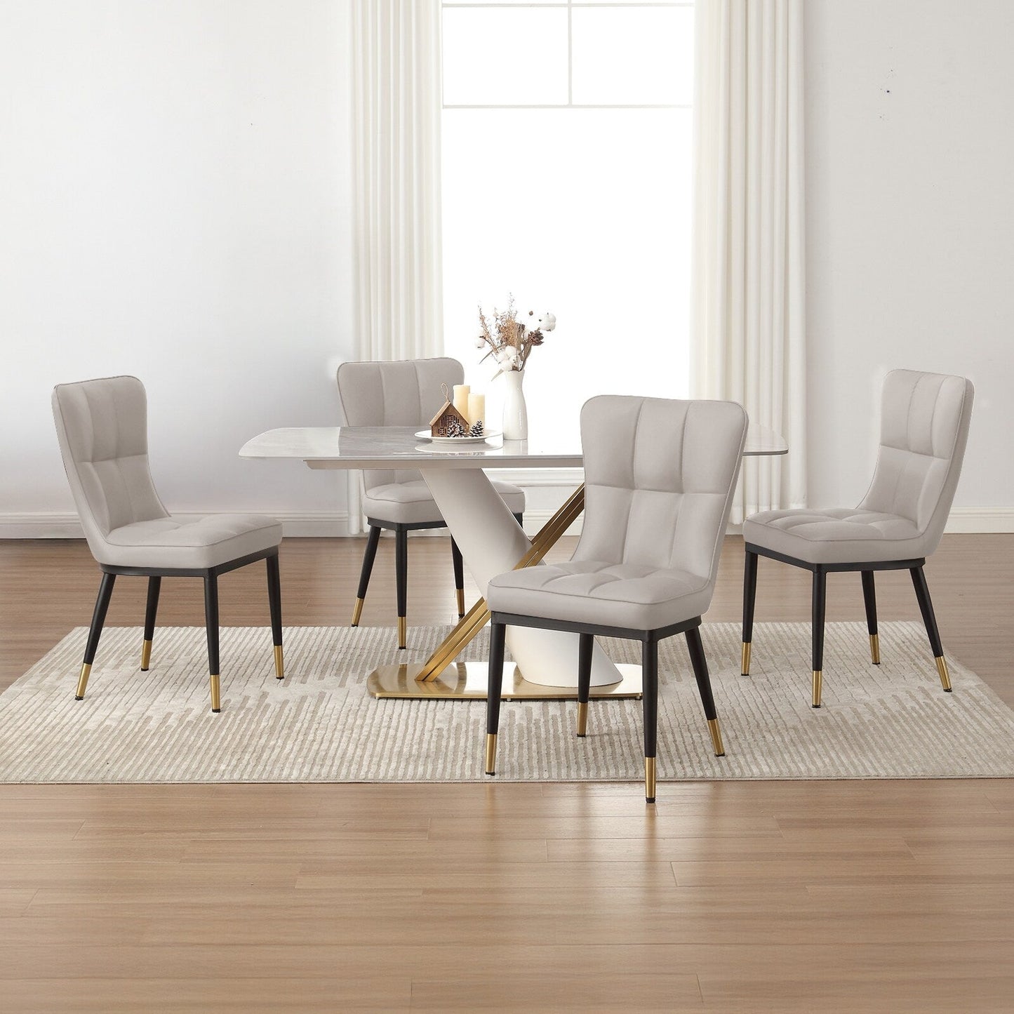 Lot de 2/4 chaises de salle à manger recouvertes de simili cuir