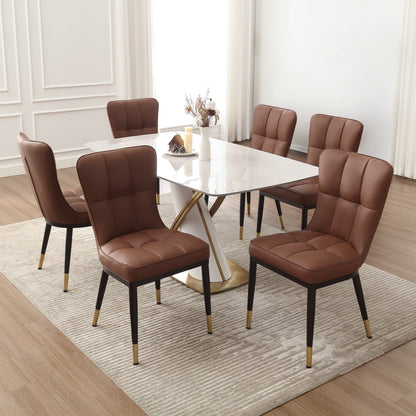 Lot de 2/4 chaises de salle à manger recouvertes de simili cuir