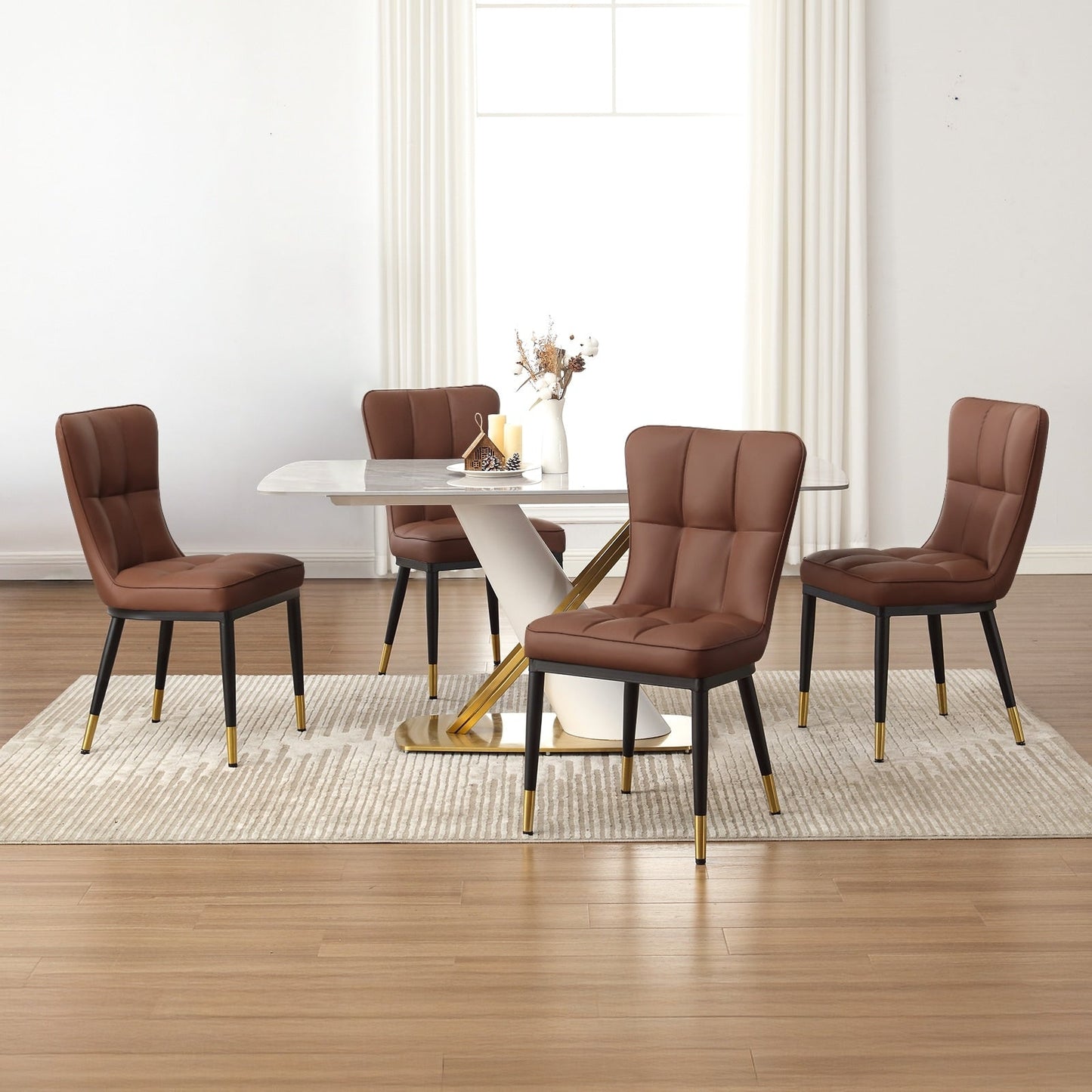 Lot de 2/4 chaises de salle à manger recouvertes de simili cuir