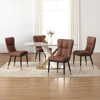 Lot de 2/4 chaises de salle à manger recouvertes de simili cuir